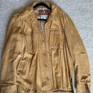 Startown vintage light brown suede leather jacket, size large